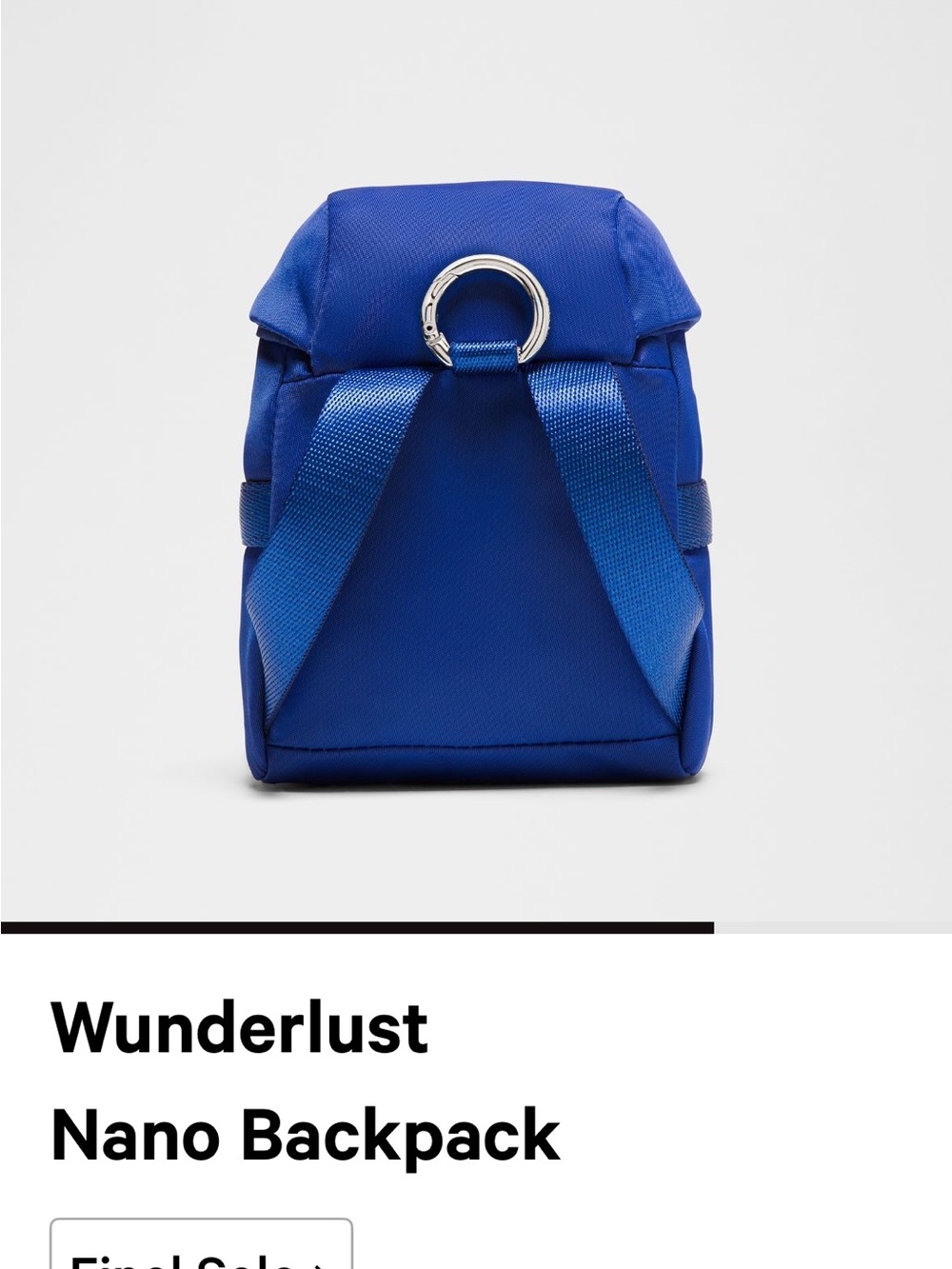 Lululemon Wunderlust Backpack Nano - Royal Blue NWT - Picture 3 of 16